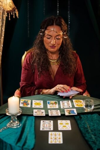 experienced fortune teller with tarot cards front view 23 2150006220 5