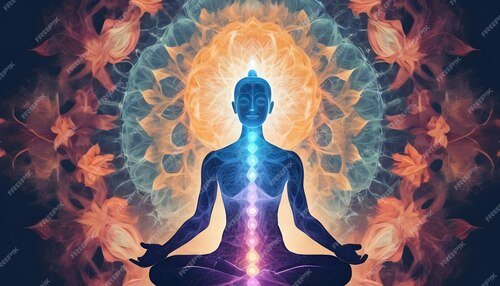 generated ai portrait woman meditation astral chakra relaxation yoga concept 685757 1382 1