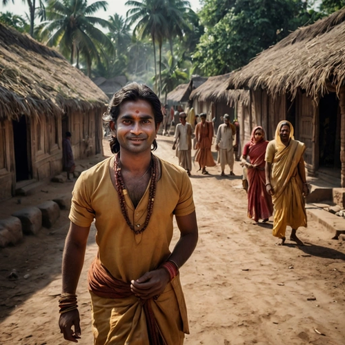 pandit through village